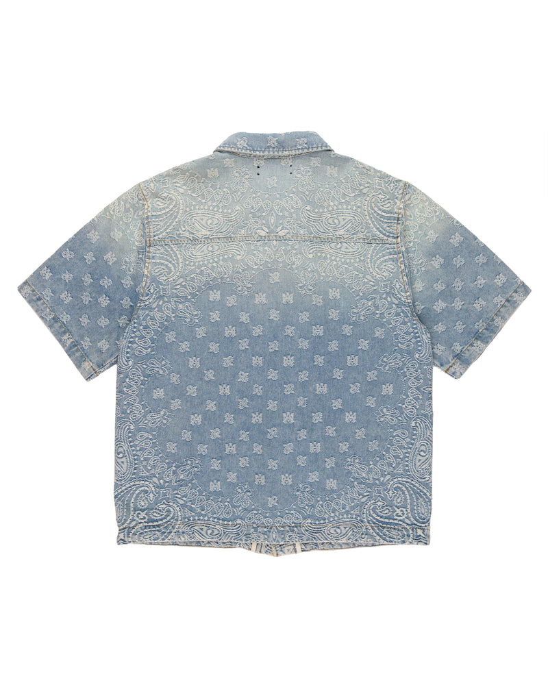 Amiri blue bandana jacquard denim shirt thumbnail