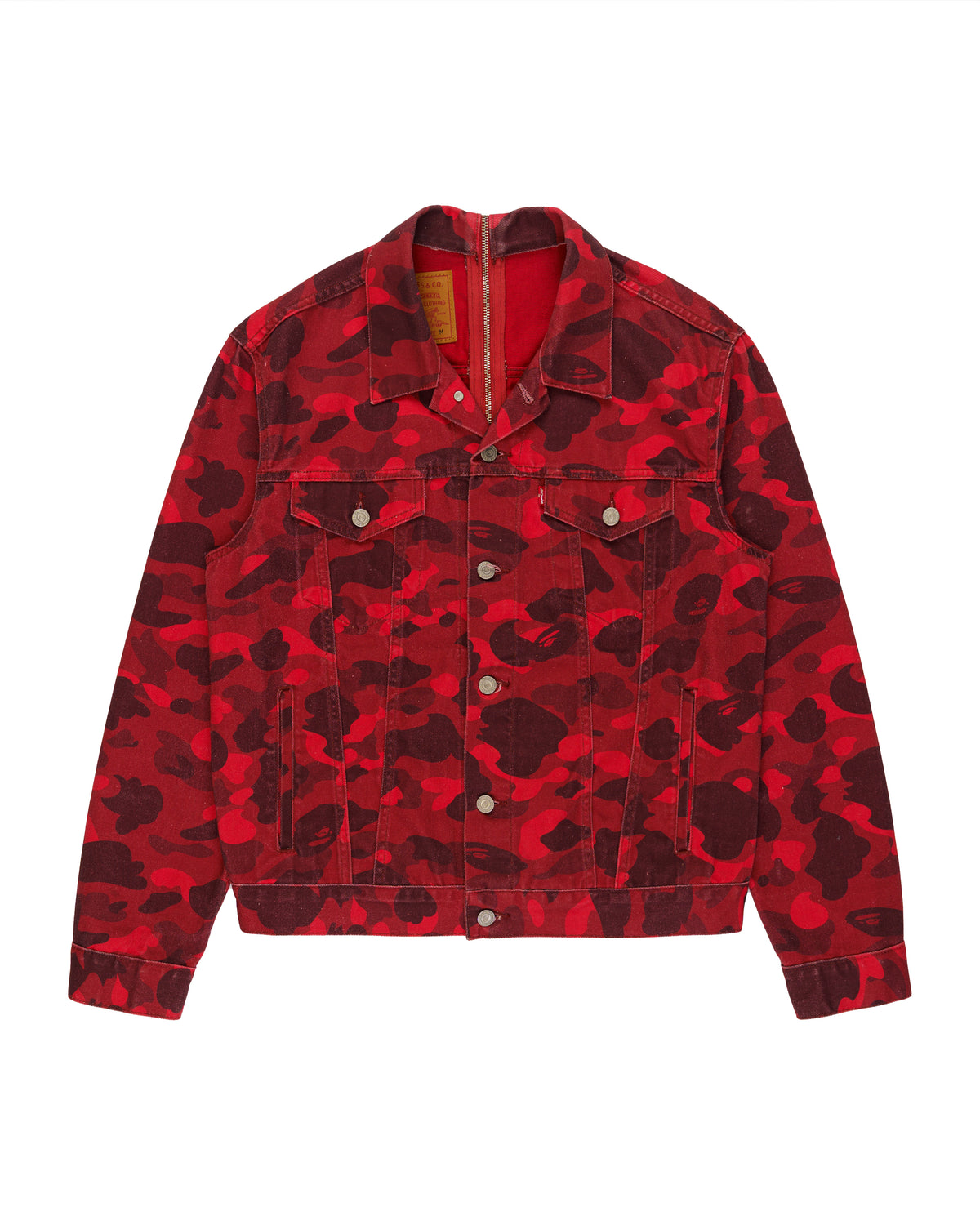 Bape x Levi's Europe Exclusive red camo tracker jacket