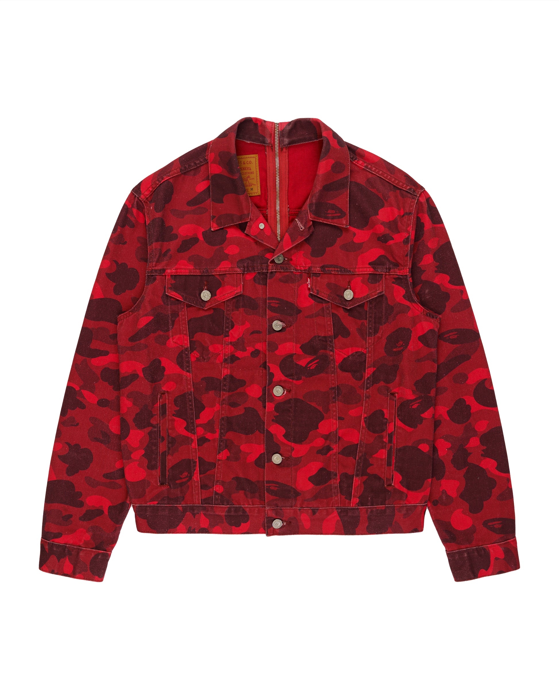 Bape x Levi's Europe Exclusive red camo tracker jacket