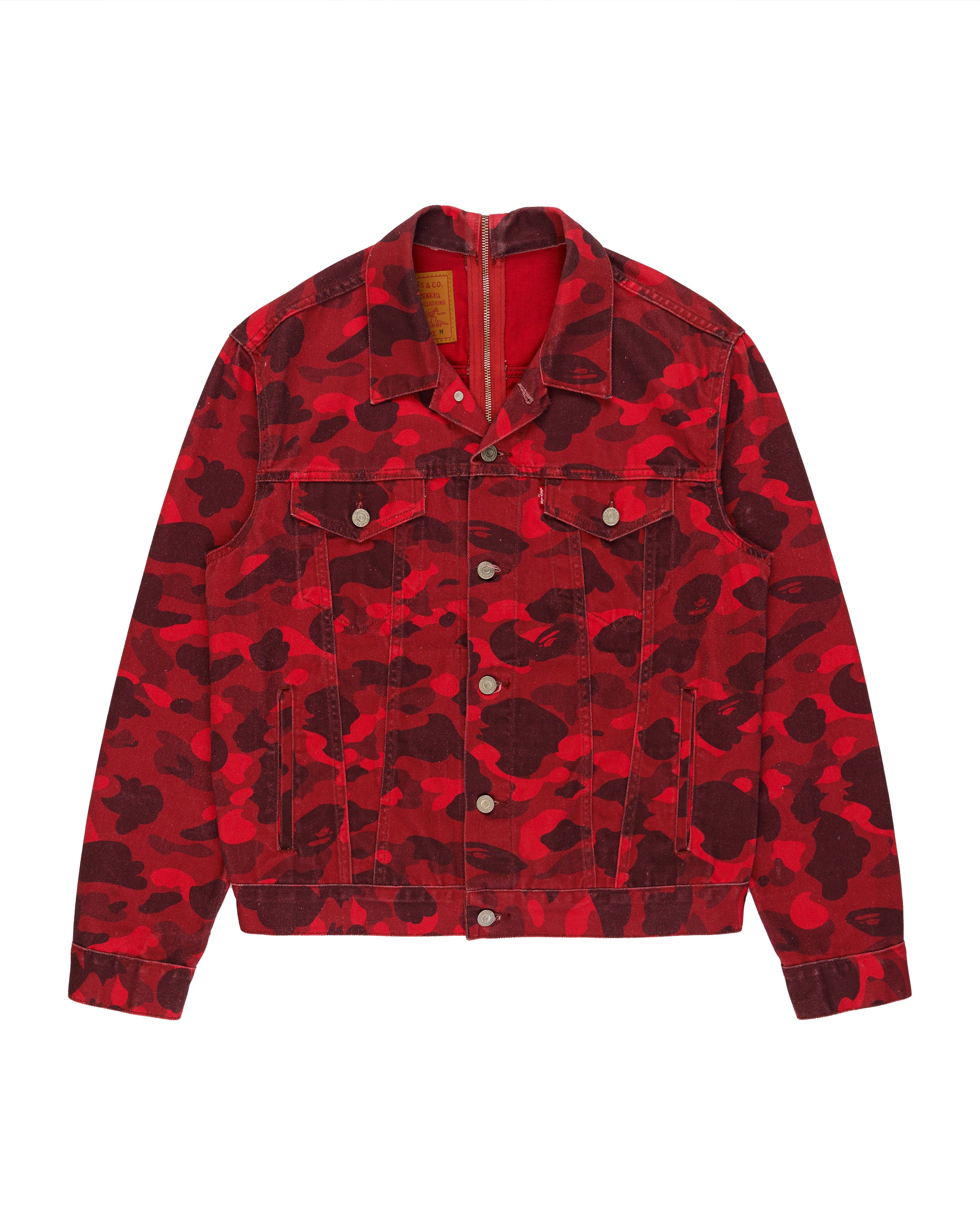 Bape x Levi's Europe Exclusive red camo tracker jacket