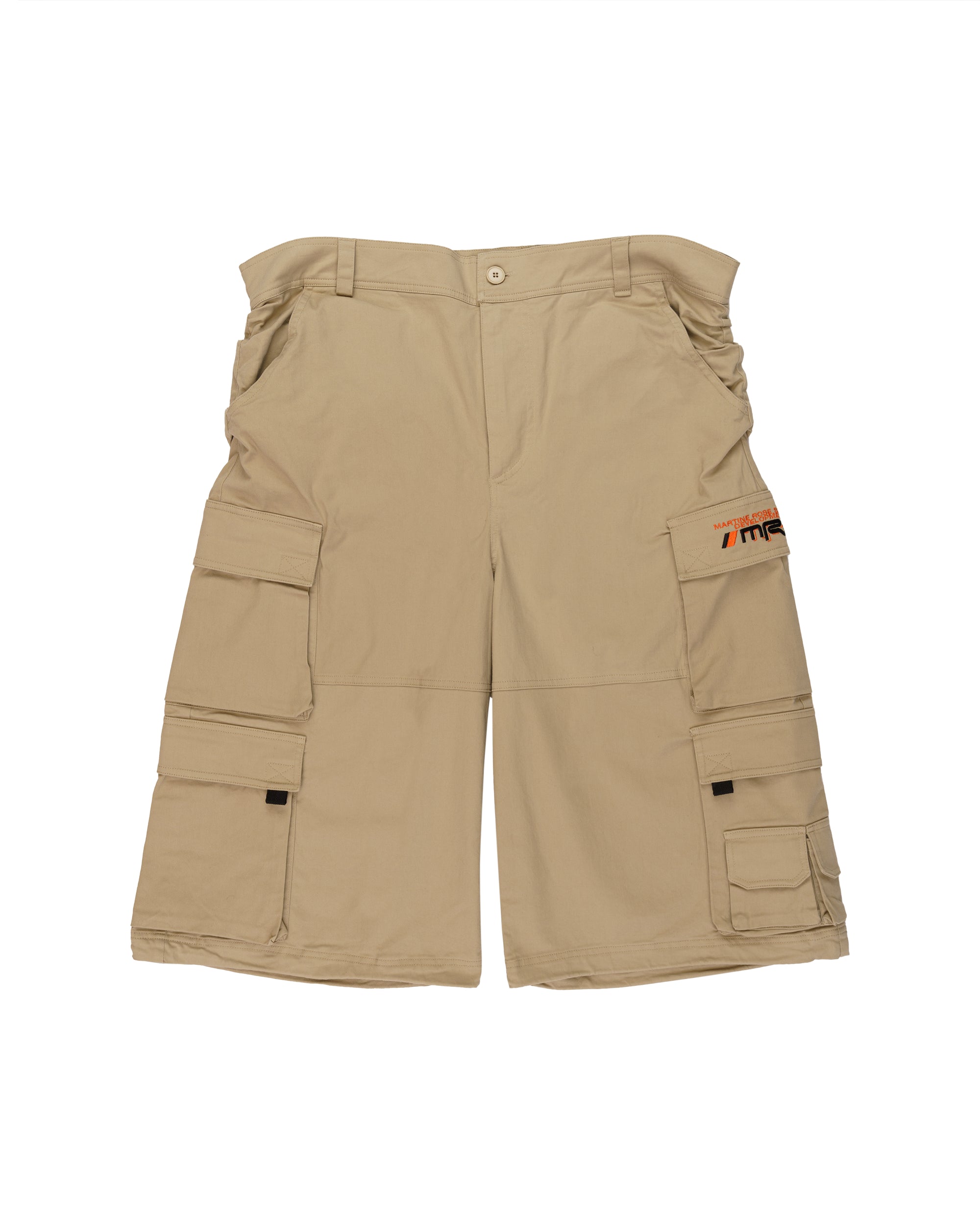 Martine Rose pulled cargo twill beige shorts