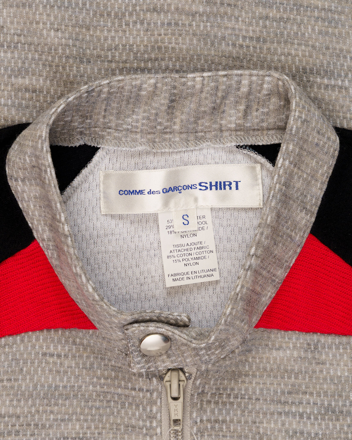 COMME des GARÇONS SHIRT jersey paneled grey sweater