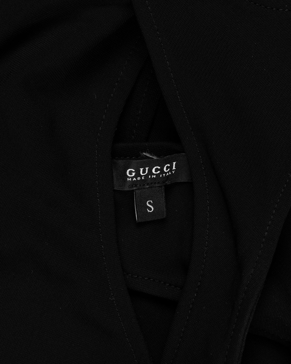 Gucci shoulder cut-out black mini dress
