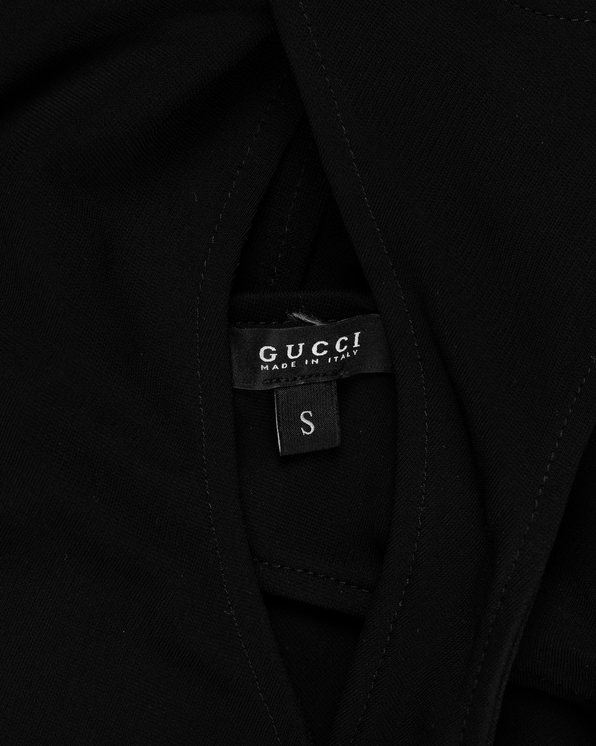 Gucci shoulder cut-out black mini dress Gucci