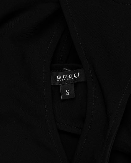 Gucci shoulder cut-out black mini dress Gucci