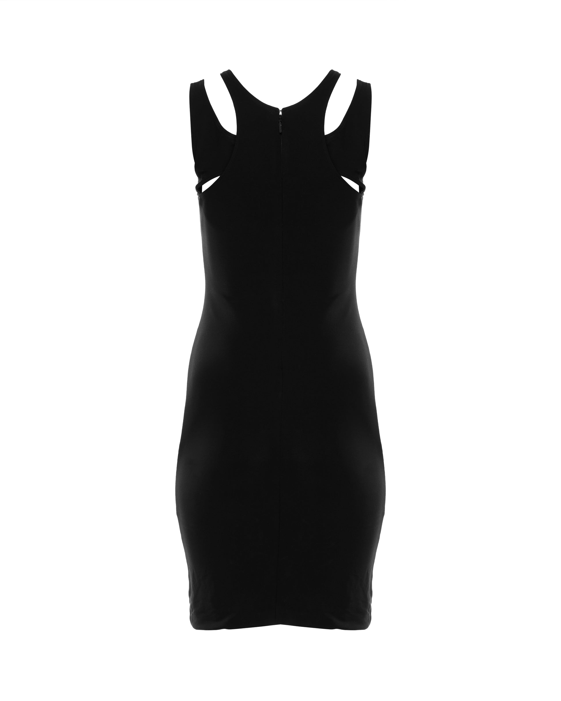 Gucci shoulder cut-out black mini dress Gucci