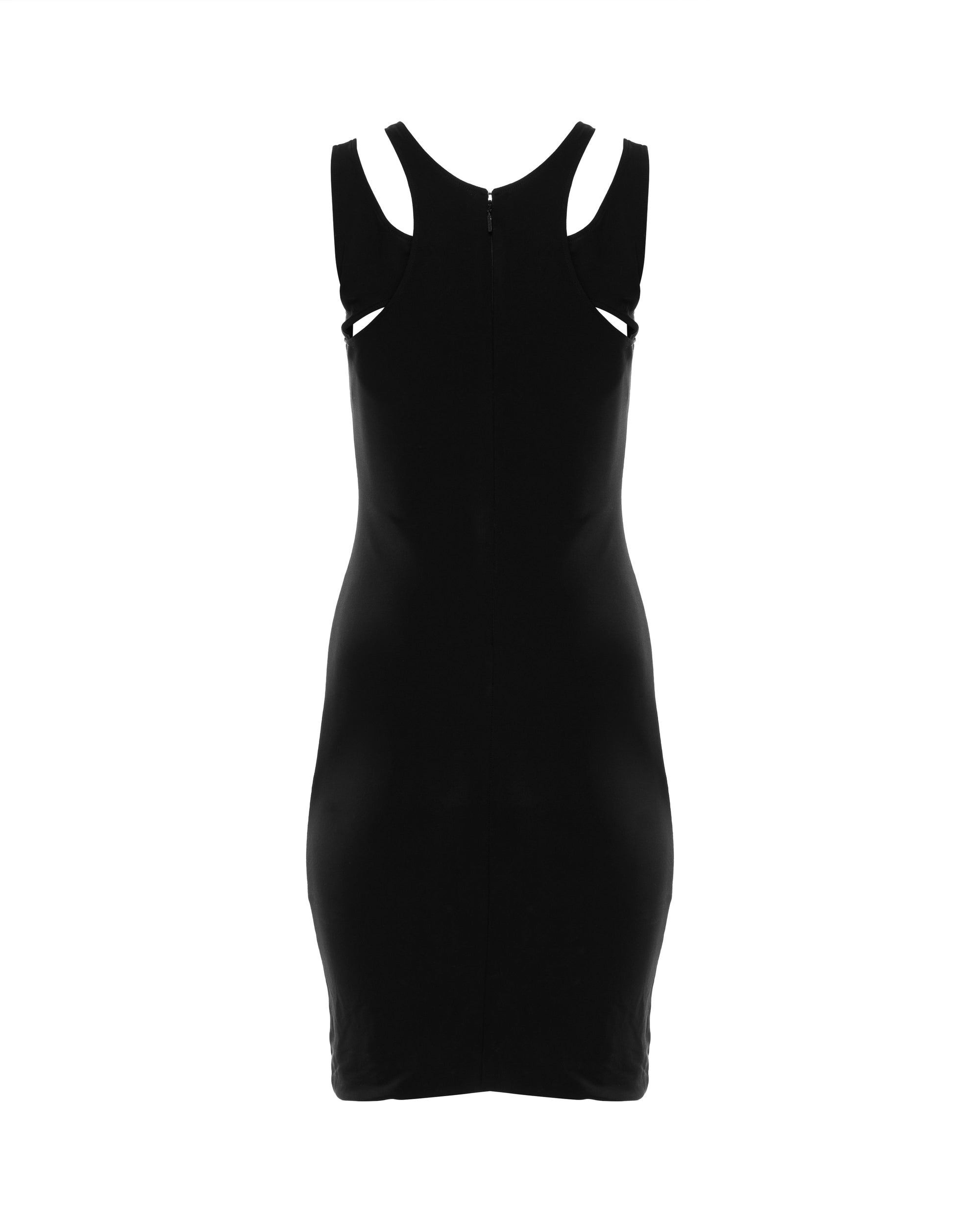 Gucci shoulder cut-out black mini dress