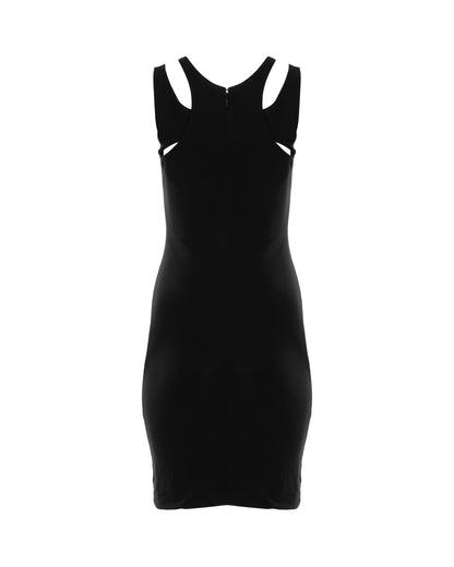 Gucci shoulder cut-out black mini dress Gucci