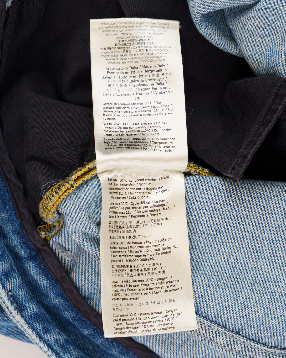 Fendi Cards Deck printed blue denim pants