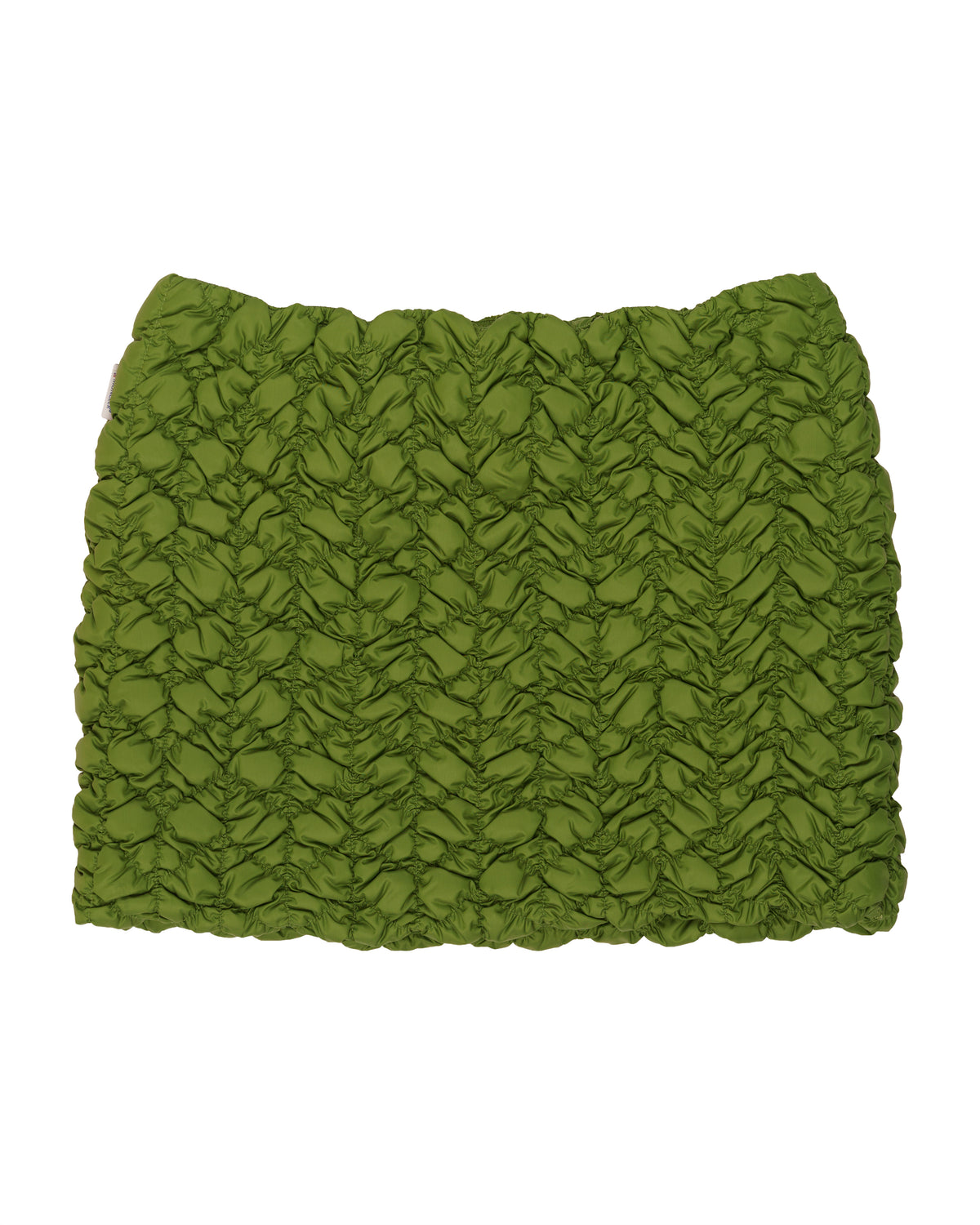 Moncler quilted nylon neon green mini skirt