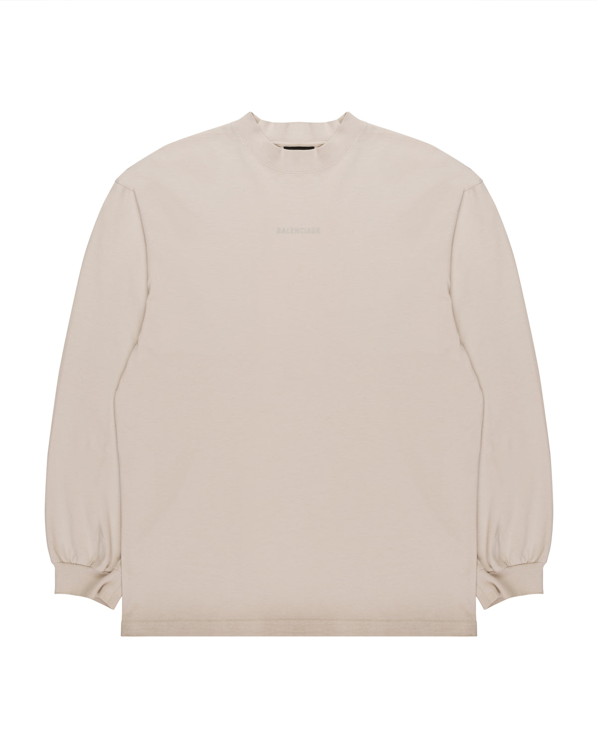 Balenciaga reflective logo cream long sleeve t-shirt