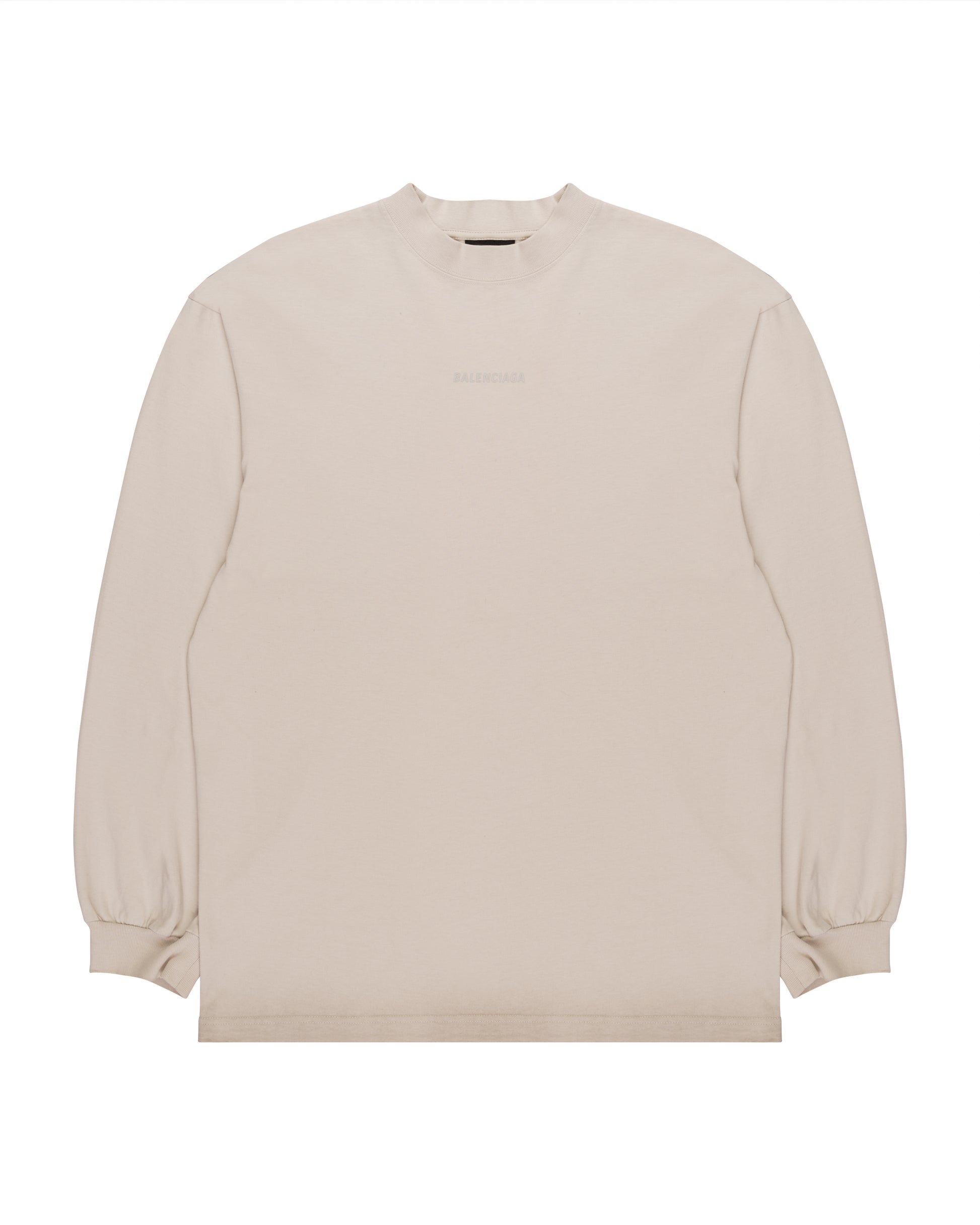 Balenciaga reflective logo cream long sleeve t-shirt