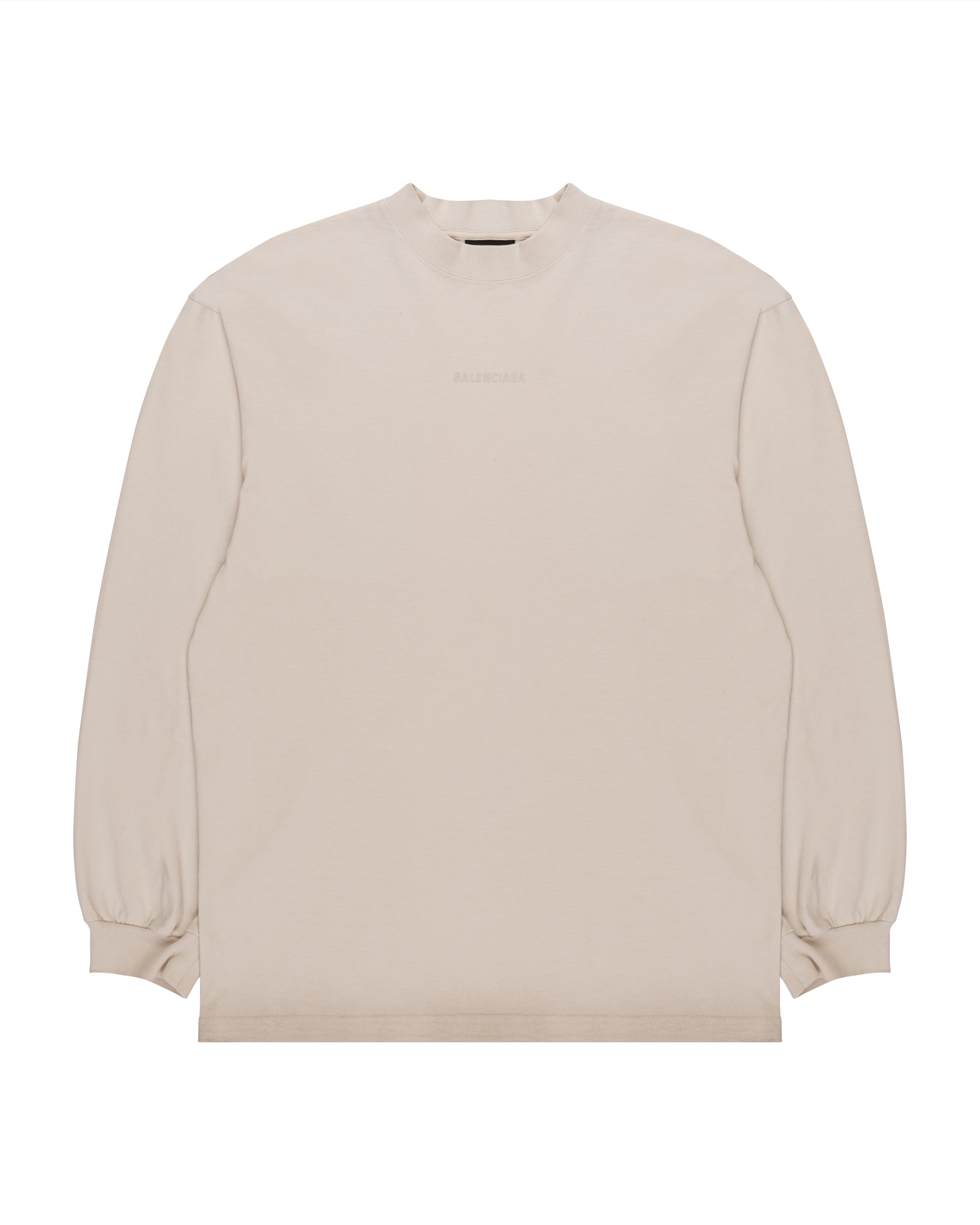 Balenciaga reflective logo cream long sleeve t-shirt