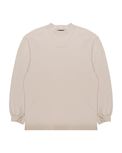 Balenciaga reflective logo cream long sleeve t-shirt