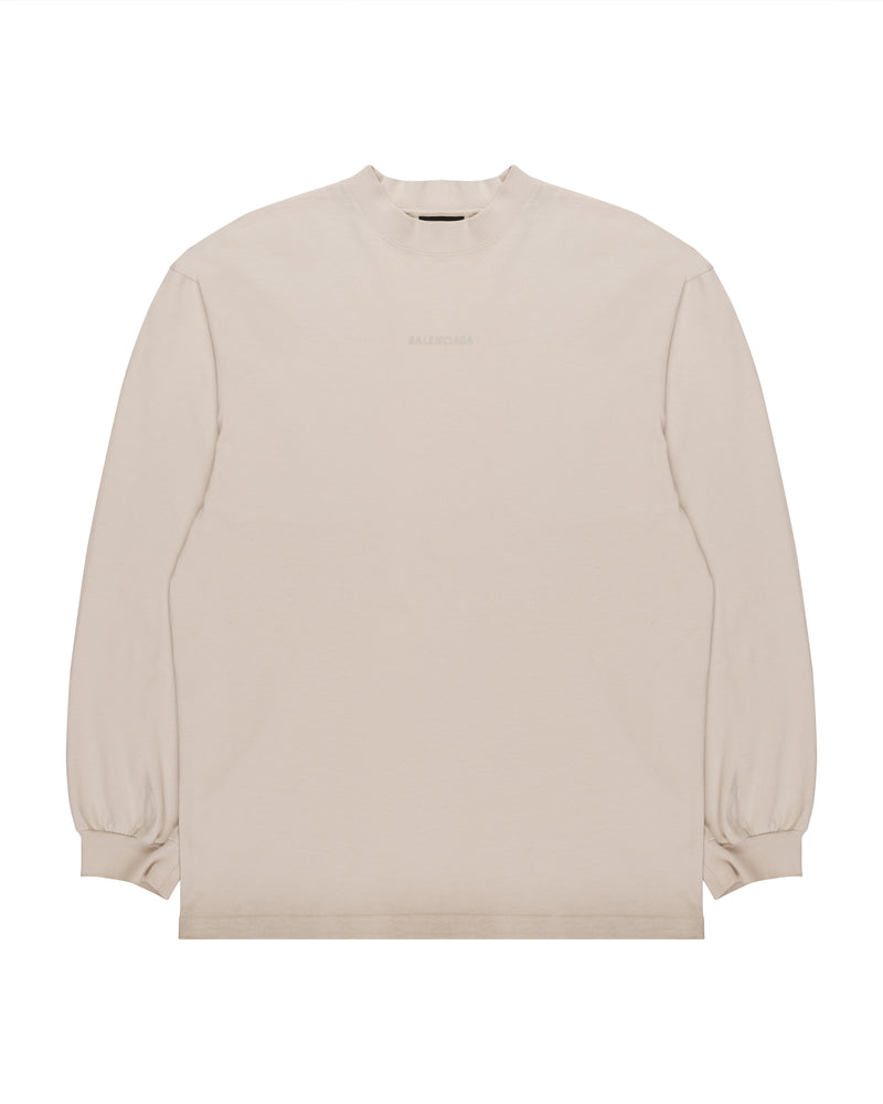 Balenciaga reflective logo cream long sleeve t-shirt thumbnail