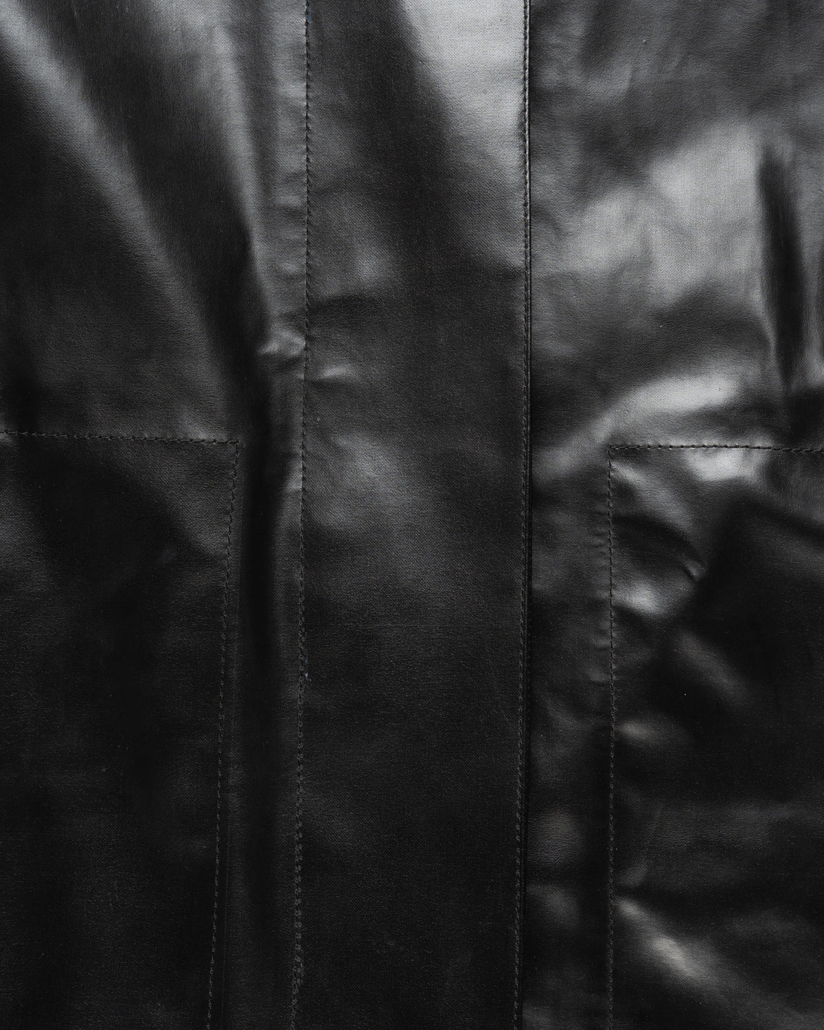 Kwaidan Editions single-breasted rubber black coat