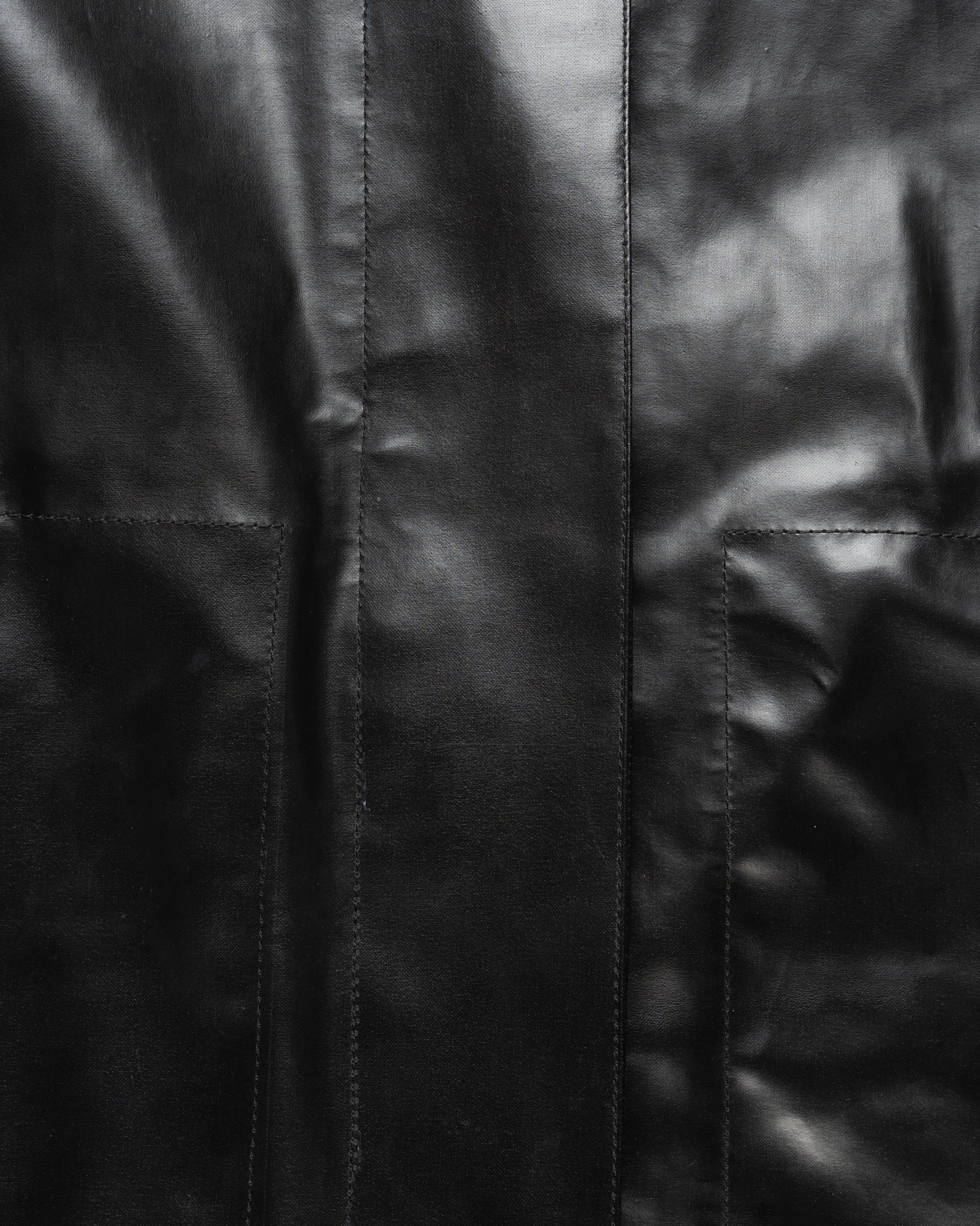 Kwaidan Editions single-breasted rubber black coat
