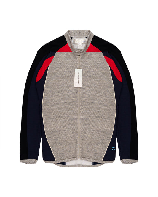 COMME des GARÇONS SHIRT jersey panelled grey sweater