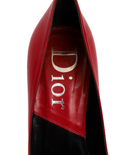 Dior bondage red leather heels-2