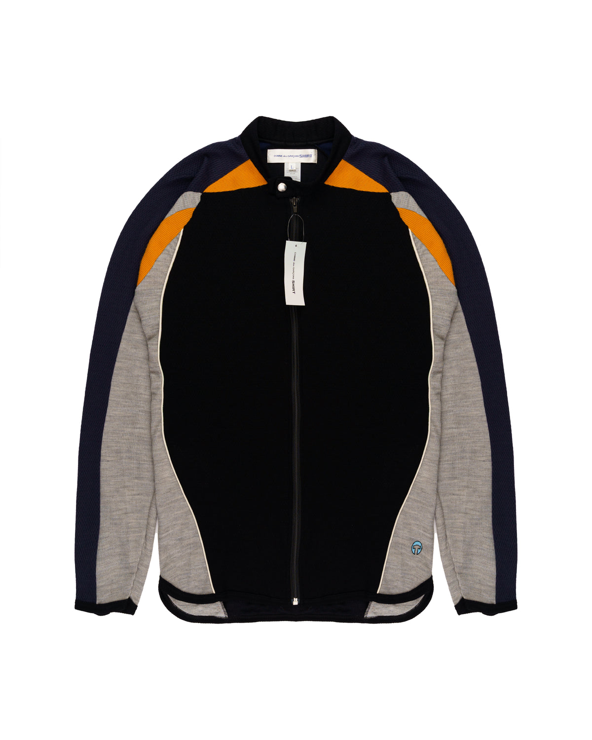 COMME des GARÇONS SHIRT jersey panelled black sweater