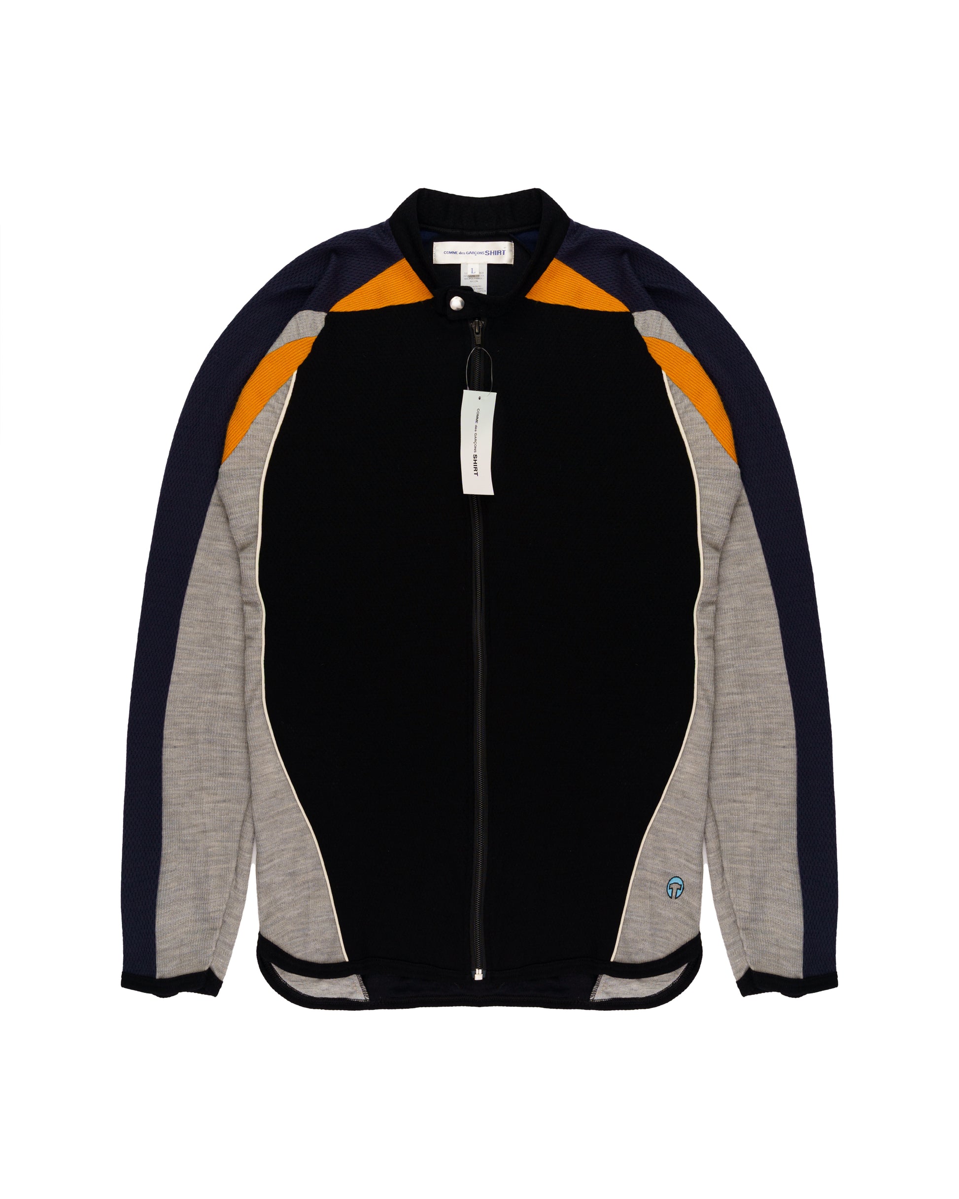 COMME des GARÇONS SHIRT jersey panelled black sweater