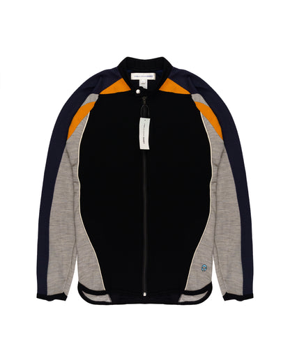 COMME des GARÇONS SHIRT jersey panelled black sweater