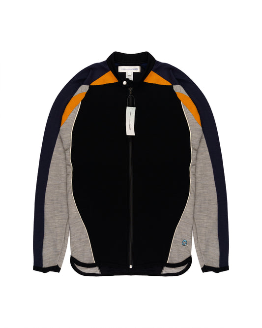 COMME des GARÇONS SHIRT jersey panelled black sweater