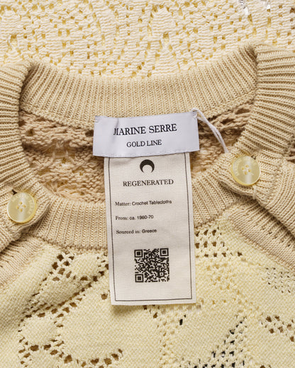 Marine Serre regenerated crochet raglan natural sweater Marine Serre
