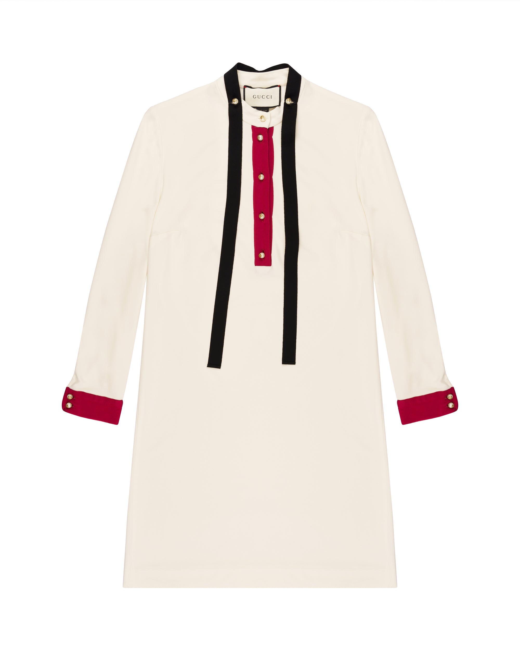 Gucci pearl-buttoned viscose white dress