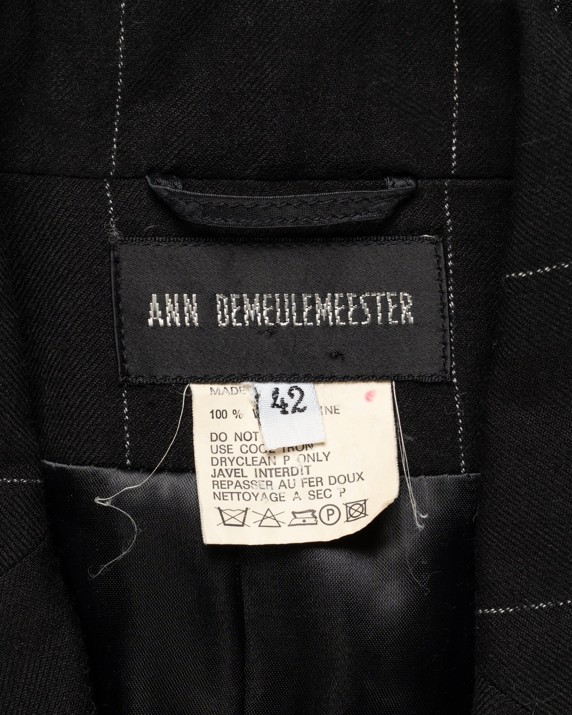 Ann Demeulemeester Pinstripe elongated laine blazer jacket Ann