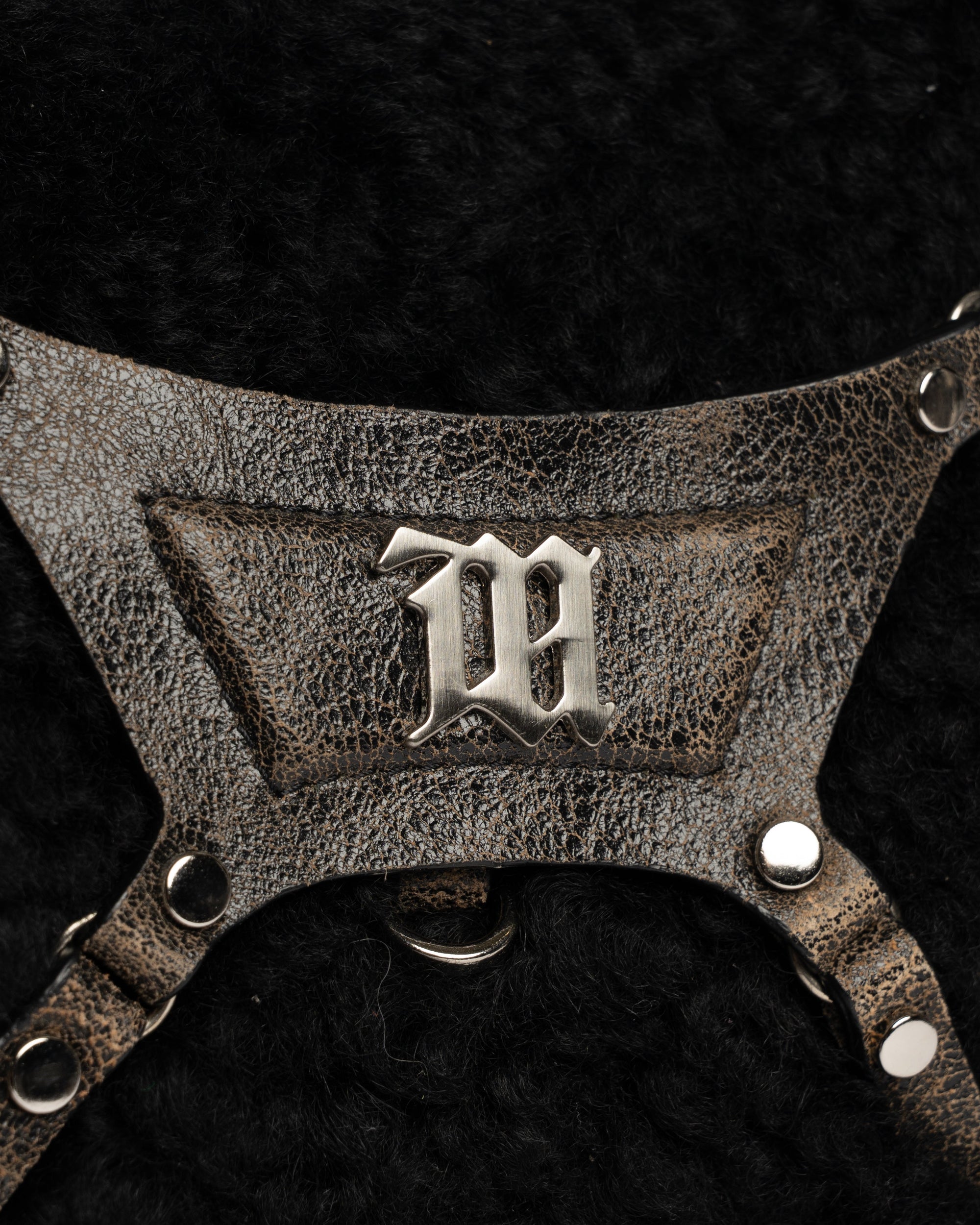 MISBHV Fetish brown shearling shoulder bag