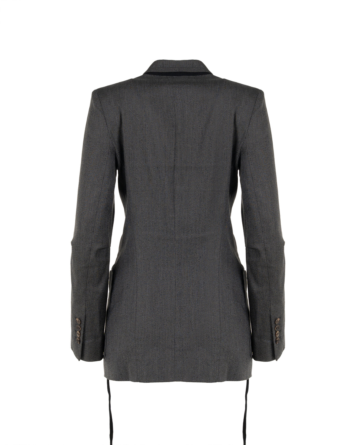 Ann Demeulemeester laced grey elongated blazer jacket