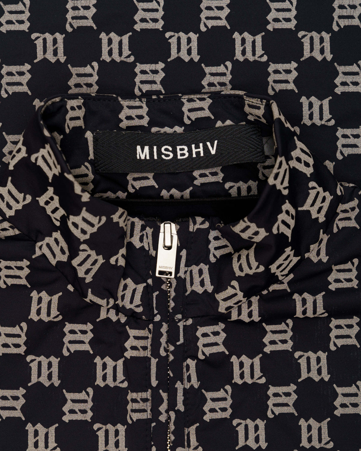 MISBHV monogram black zip-up jersey top