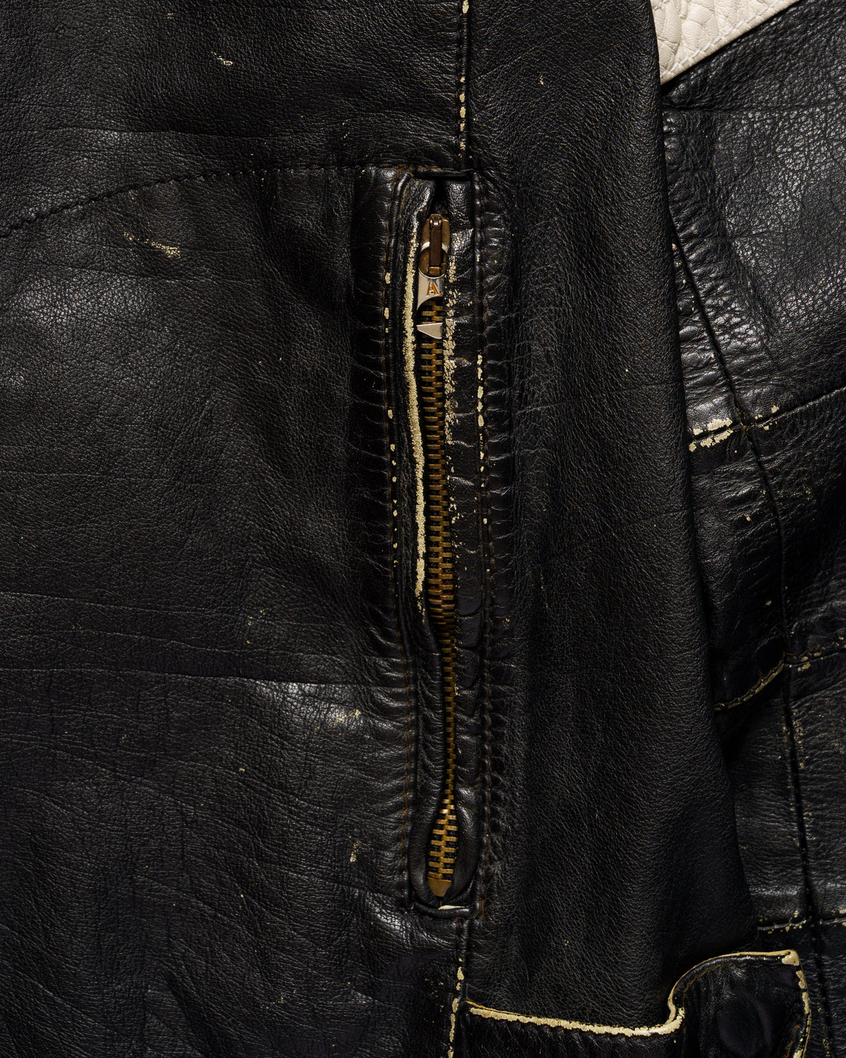 Giorgio Armani back logo leather biker jacket