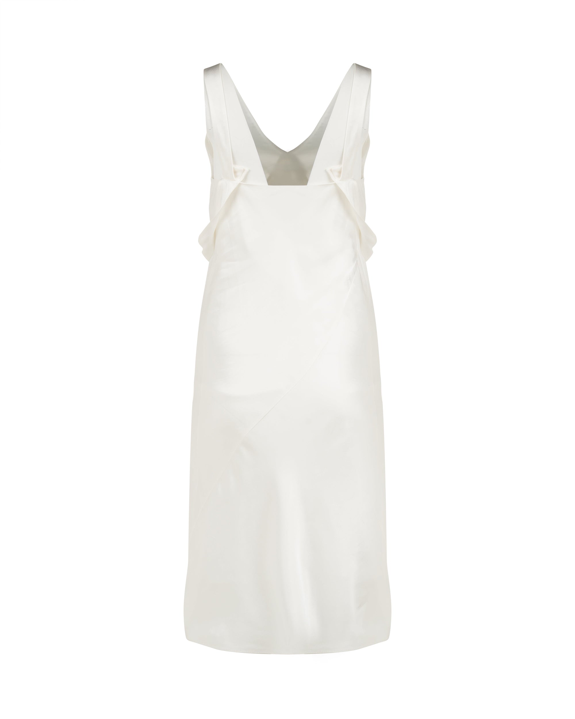 Helmut Lang Sash Ivory white double satin dress