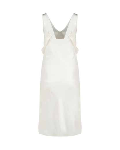Helmut Lang Sash Ivory white double satin dress Helmut