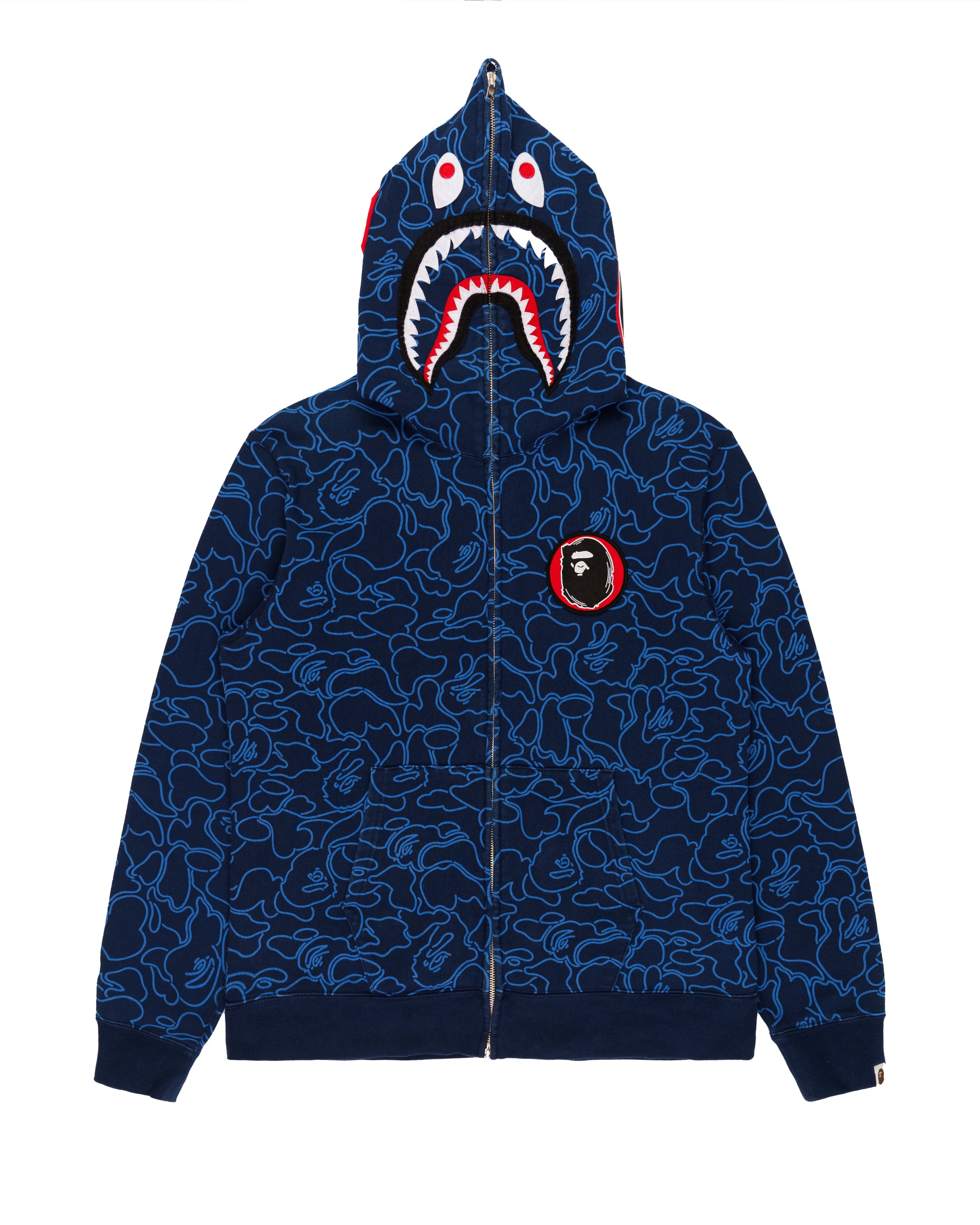 Bape 30th Anniversary Line camo full-zip shark hoodie