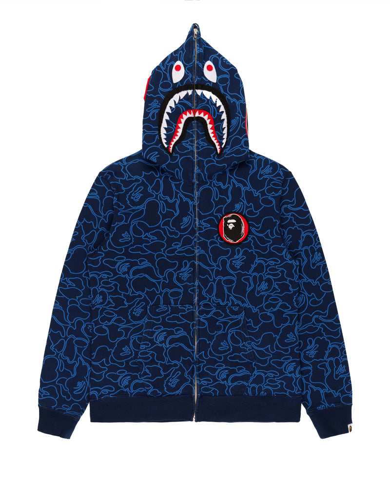 Bape 30th Anniversary Line camo full-zip shark hoodie thumbnail