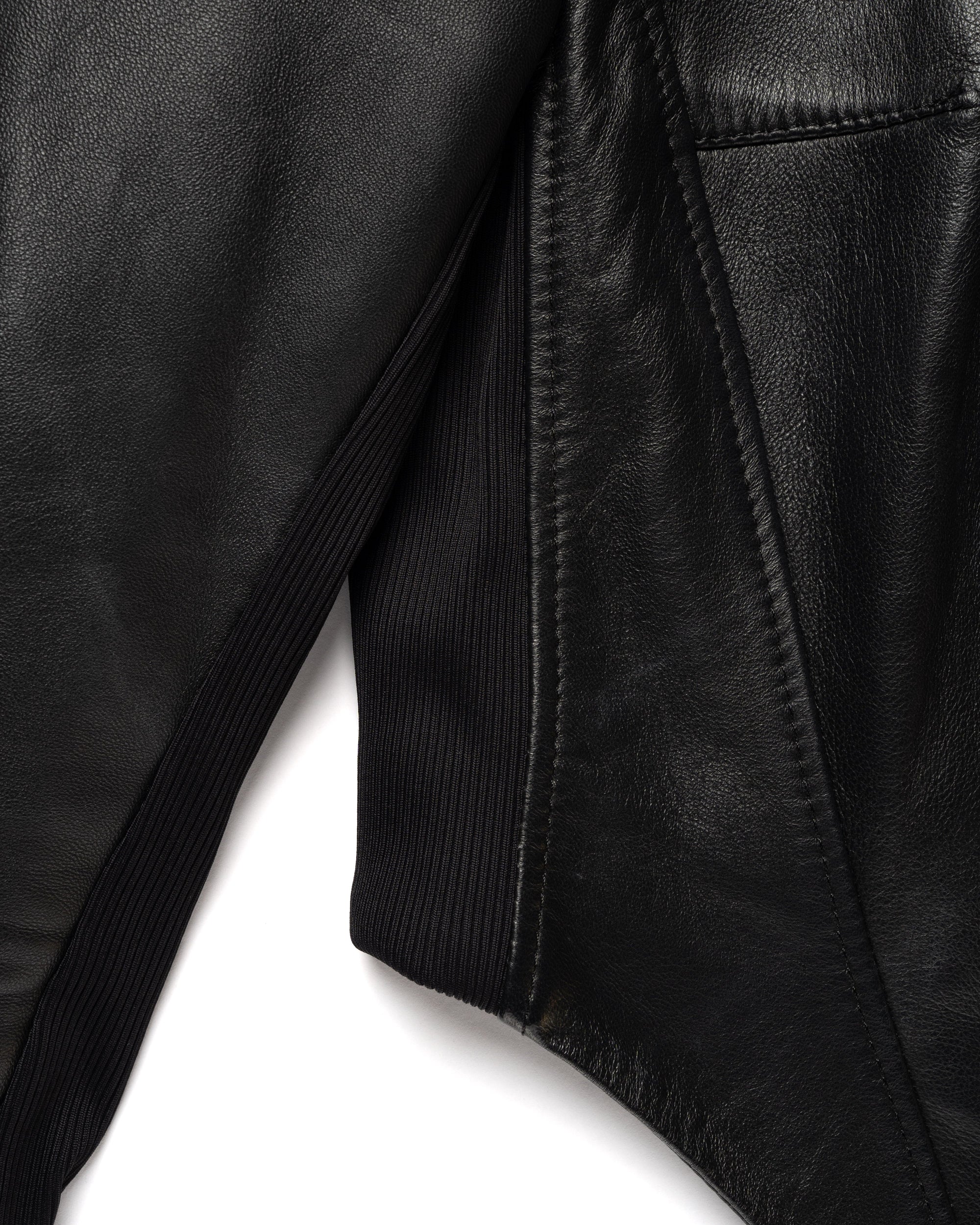 MISBHV corset faux-leather biker jacket