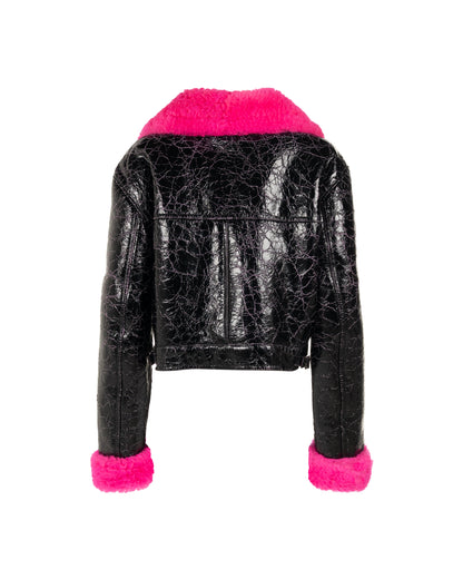 MISBHV crinkled faux-shearling pilot jacket MISBHV