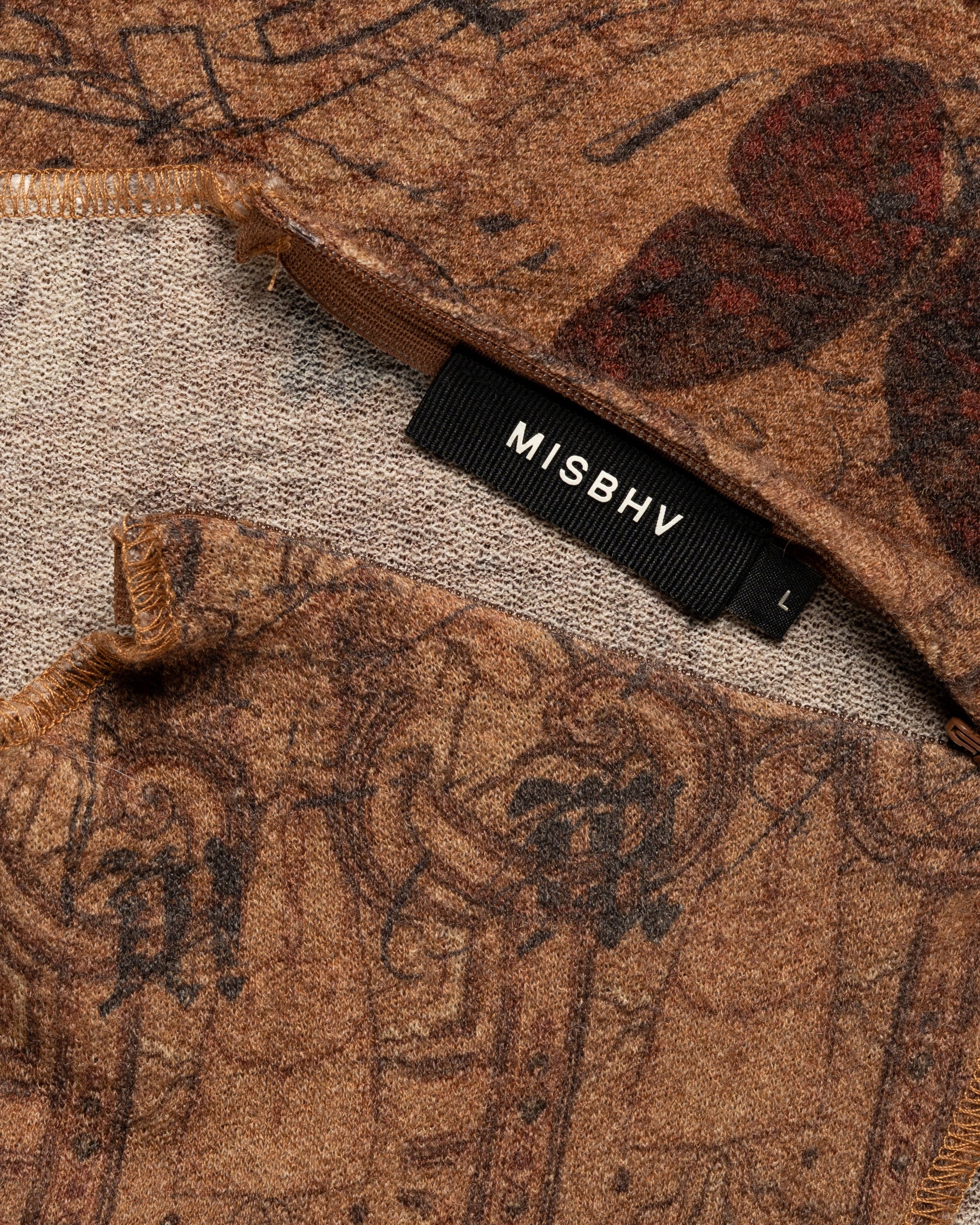 MISBHV pierced brown mesh top