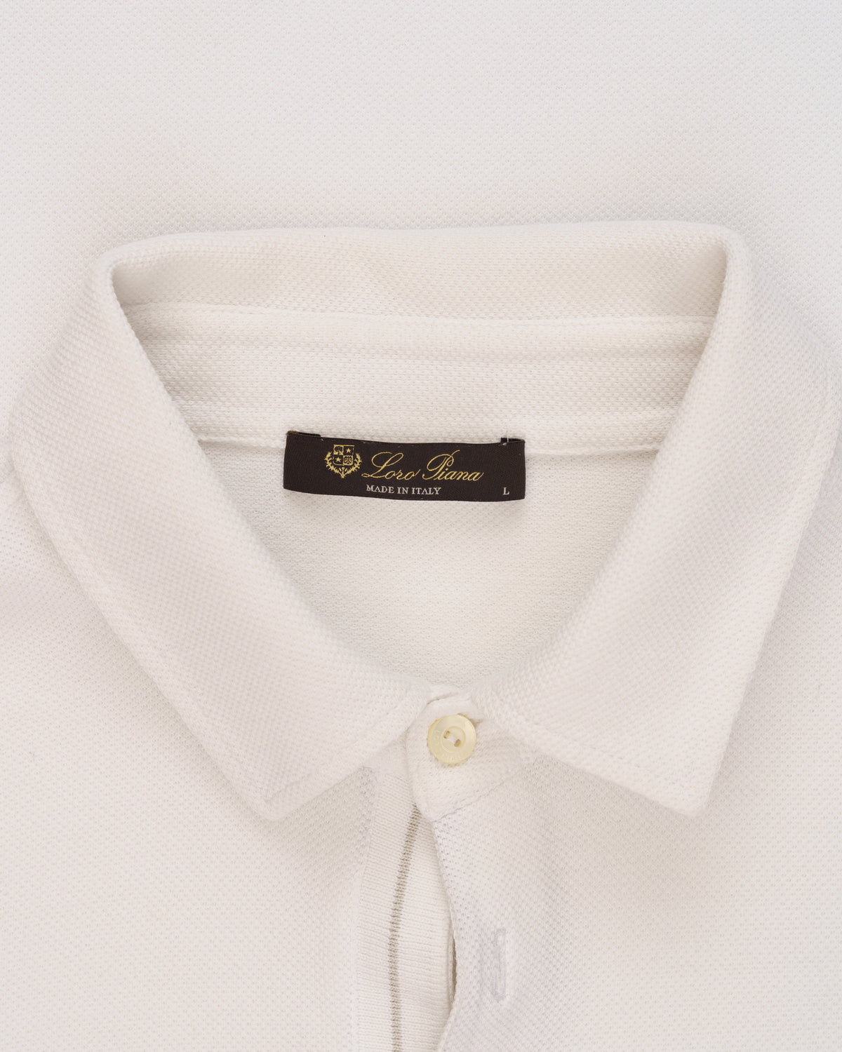 Loro Piana cotton white polo-collar t-shirt