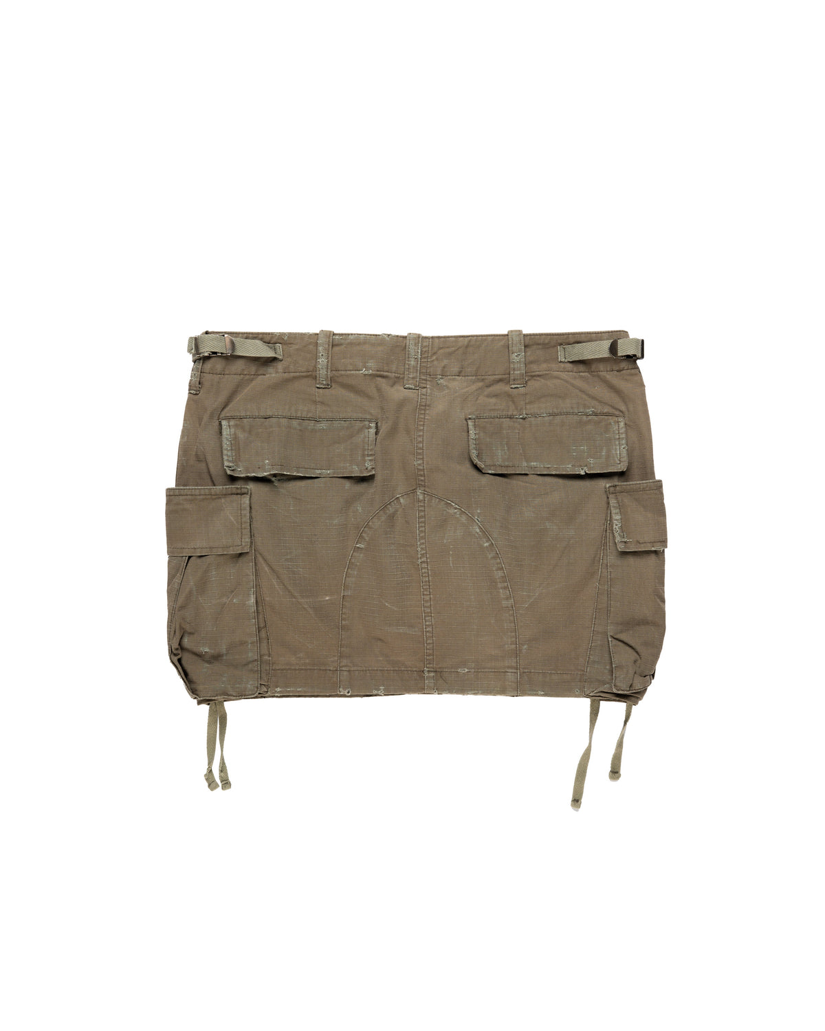 Balmain military cargo technical nylon mini skirt