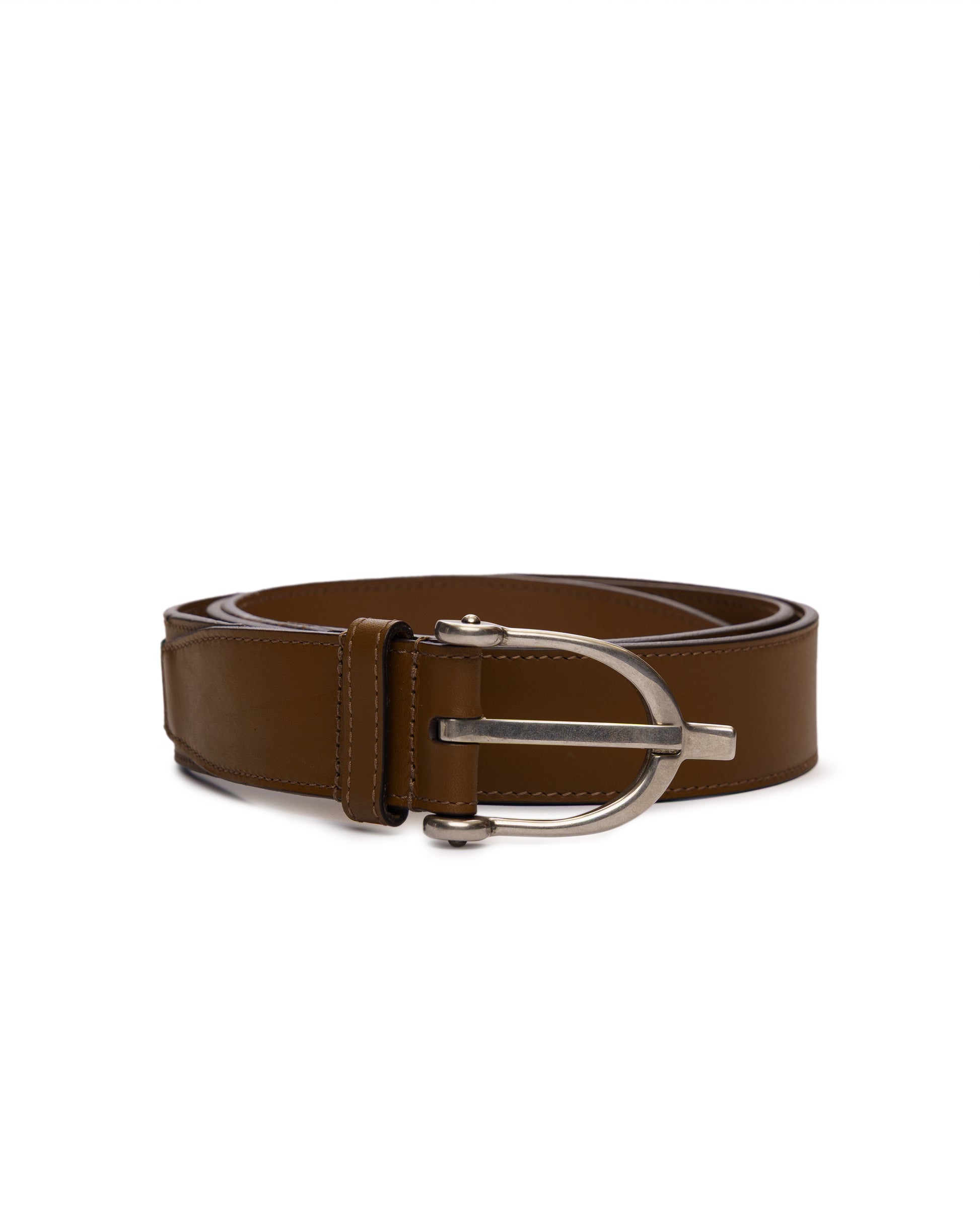 Gucci Stirrup brown leather belt