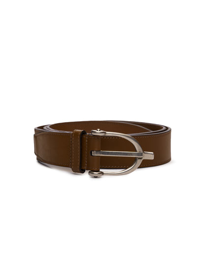 Gucci Stirrup brown leather belt