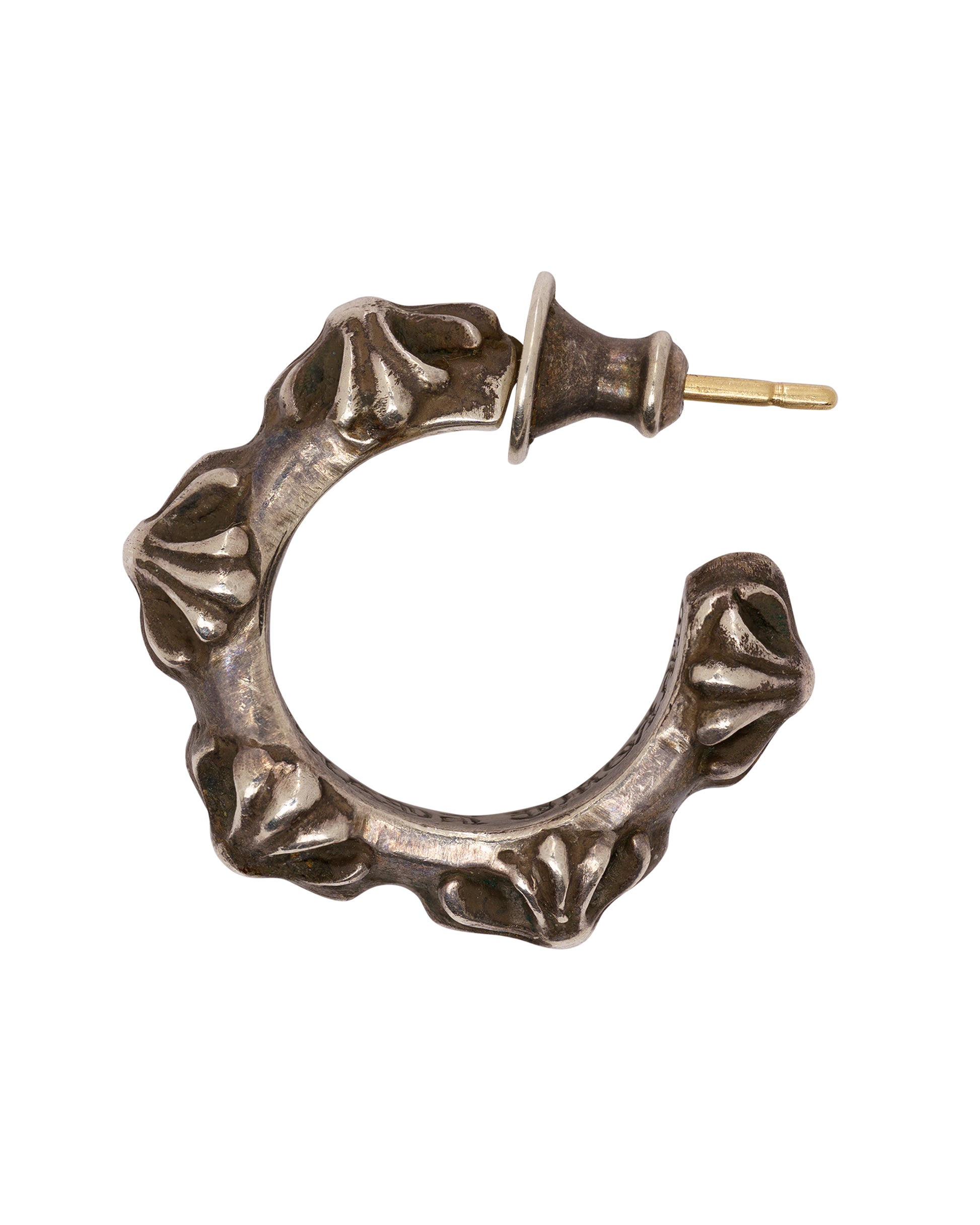 Chrome Hearts cross band hoop silver earrings-2