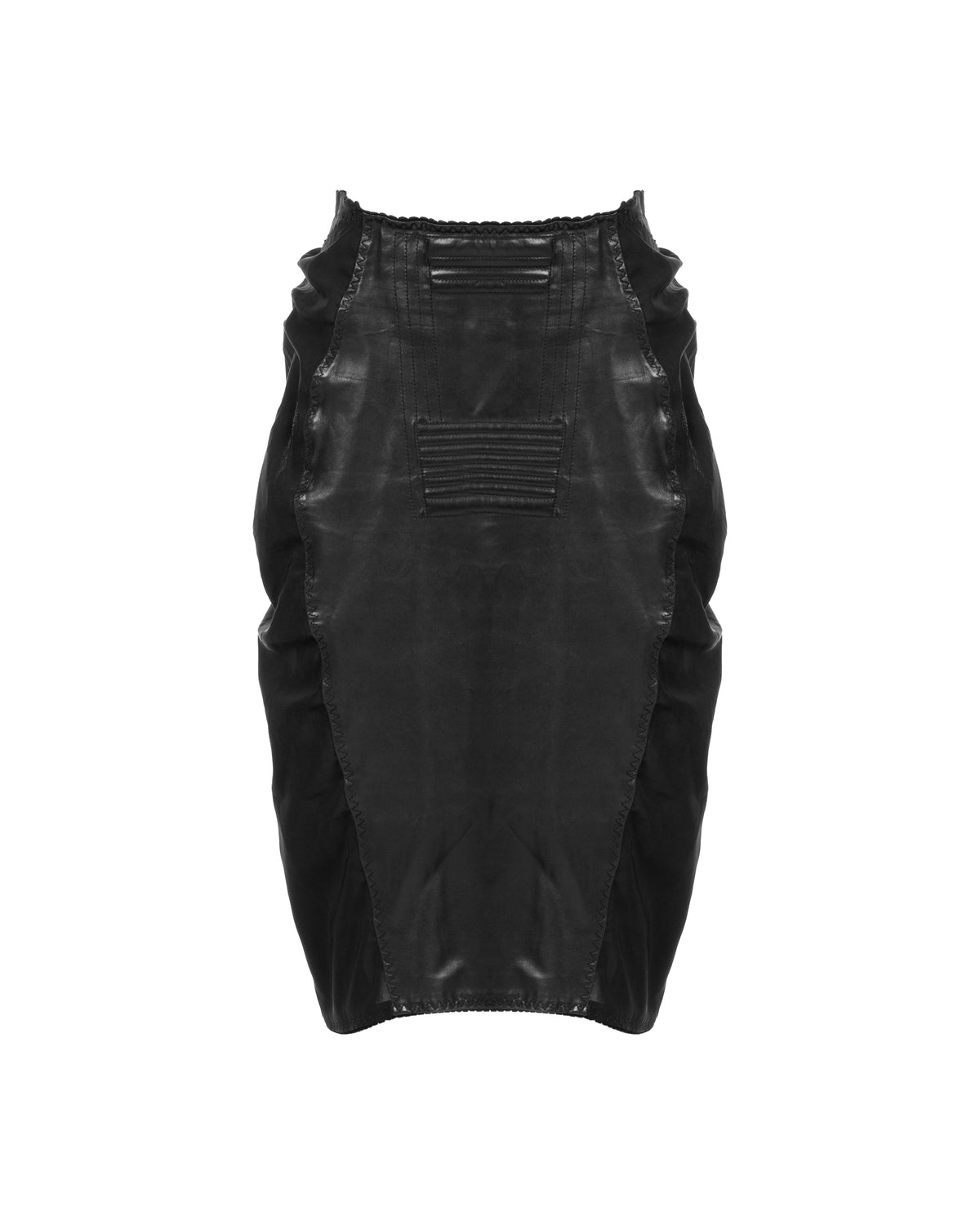 Jean Paul Gaultier Re-edition Spring-Summer 1987 paneled leather mini skirt