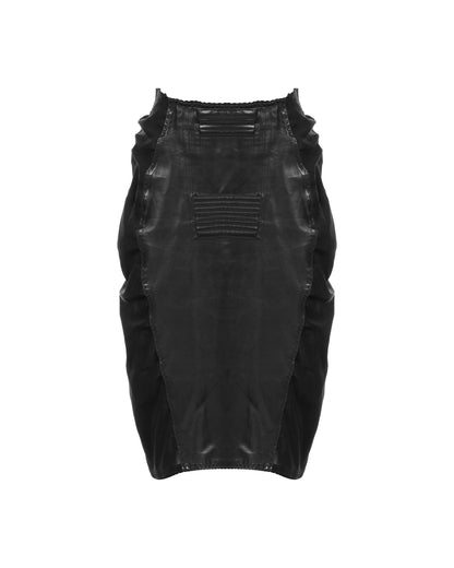 Jean Paul Gaultier Re-edition Printemps-été 1987 leather panelled mini skirt Jean