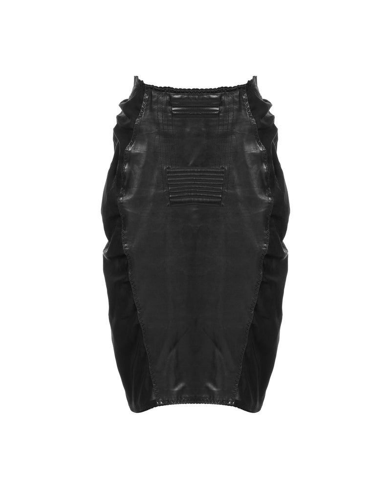 Jean Paul Gaultier Re-edition Spring-Summer 1987 paneled leather mini skirt thumbnail