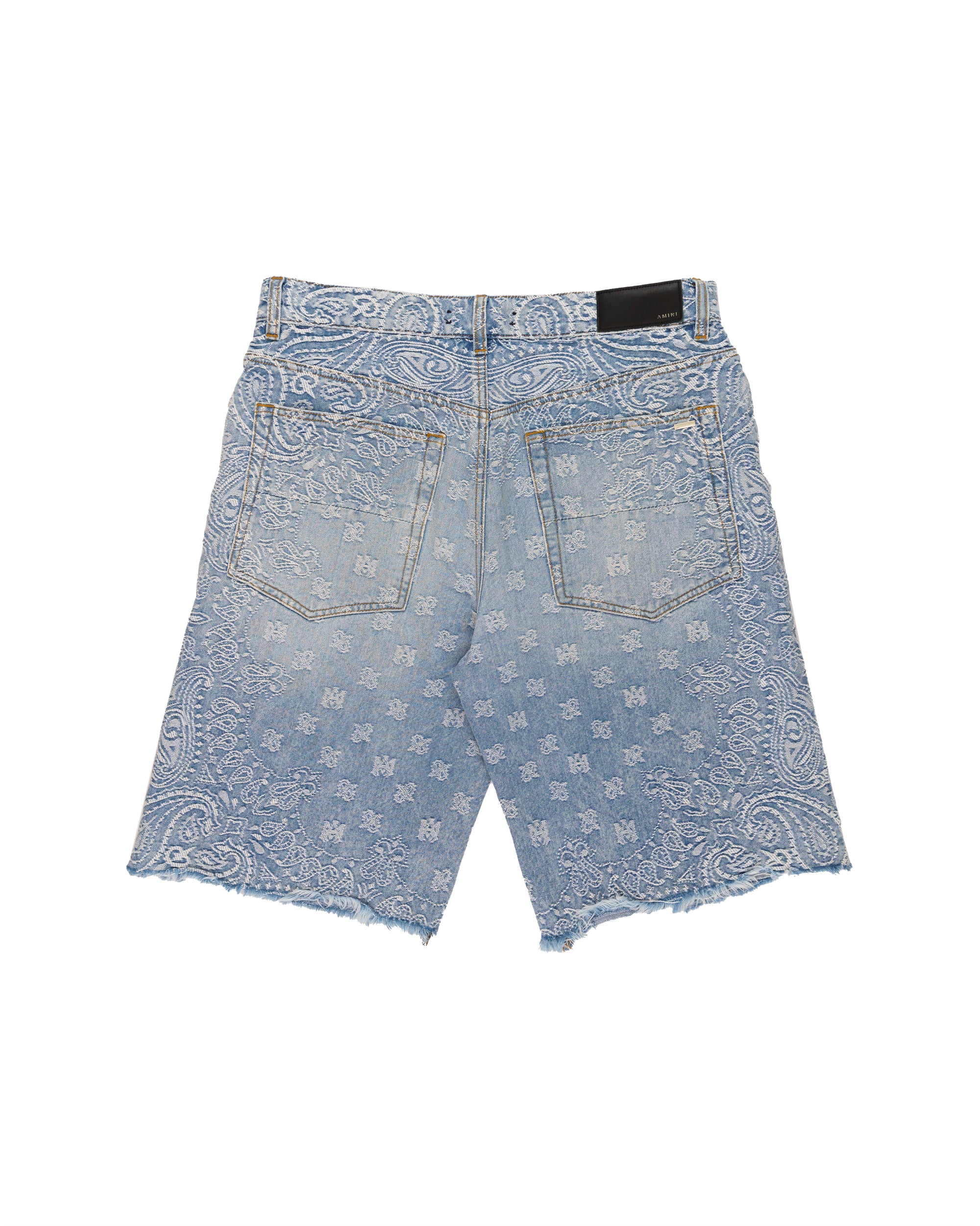 Amiri blue bandana jacquard denim shorts